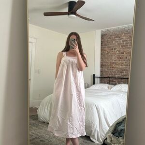 Vermont Country Store Broadcloth Nightgown Cotton Pink Sz S